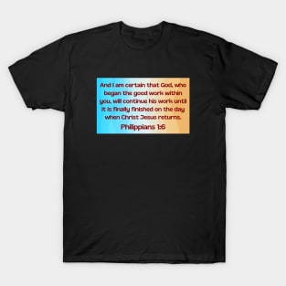 Bible Verse Philippians 1:6 T-Shirt